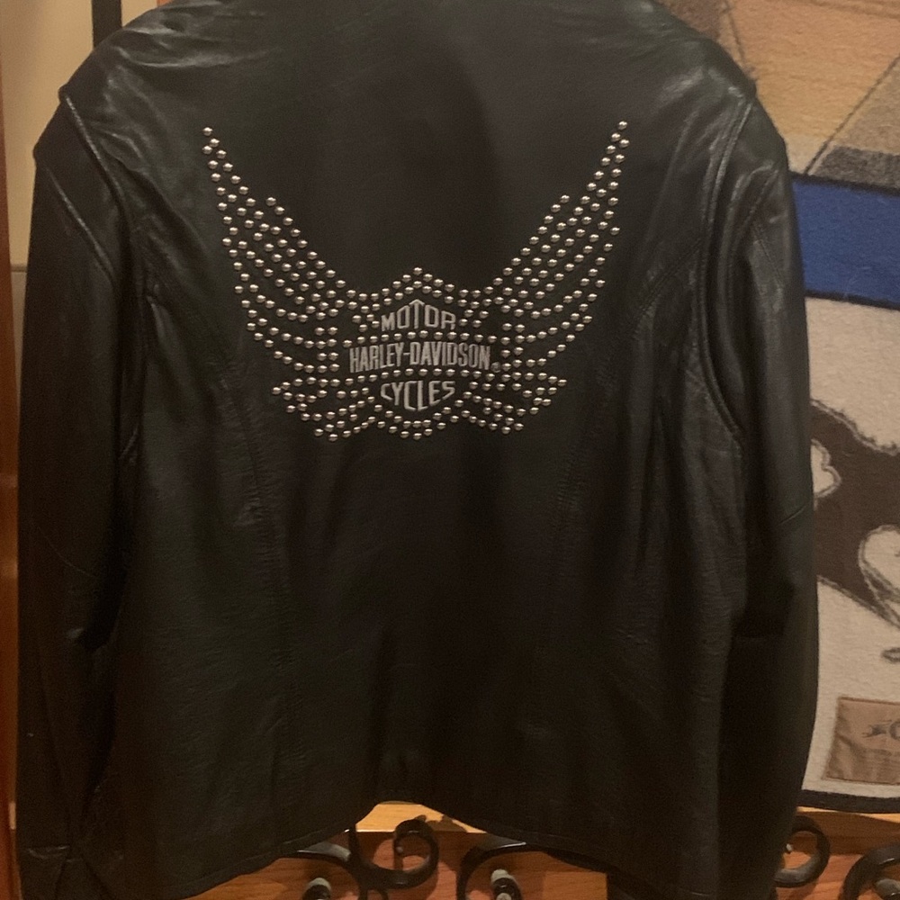 Harley-Davidson Black Leather Studded Utility Jacket